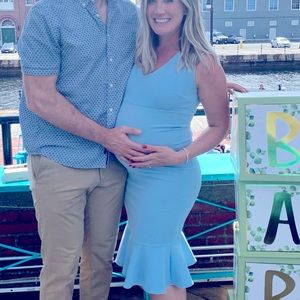 Pink Blush Baby Blue Maternity Dress